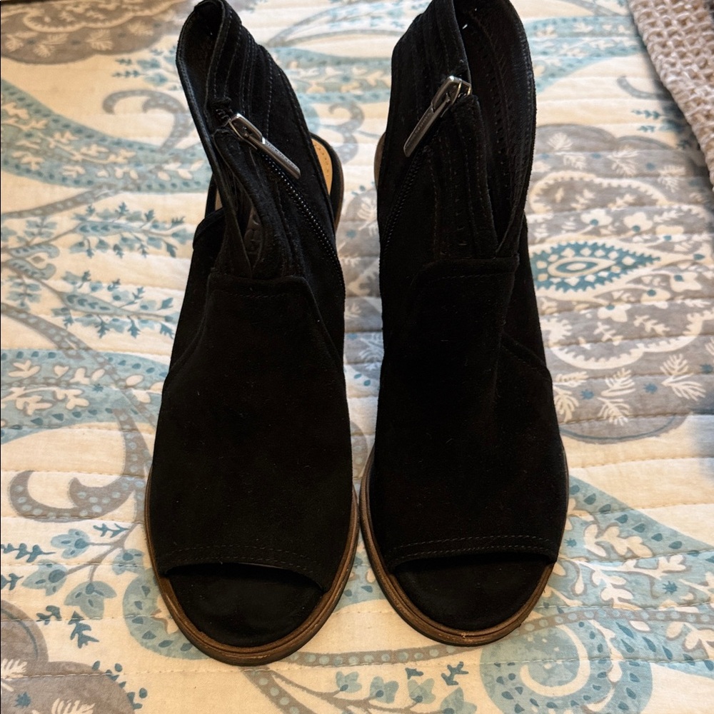 Vince Camuto Black Peep-Toe Ankle Booties